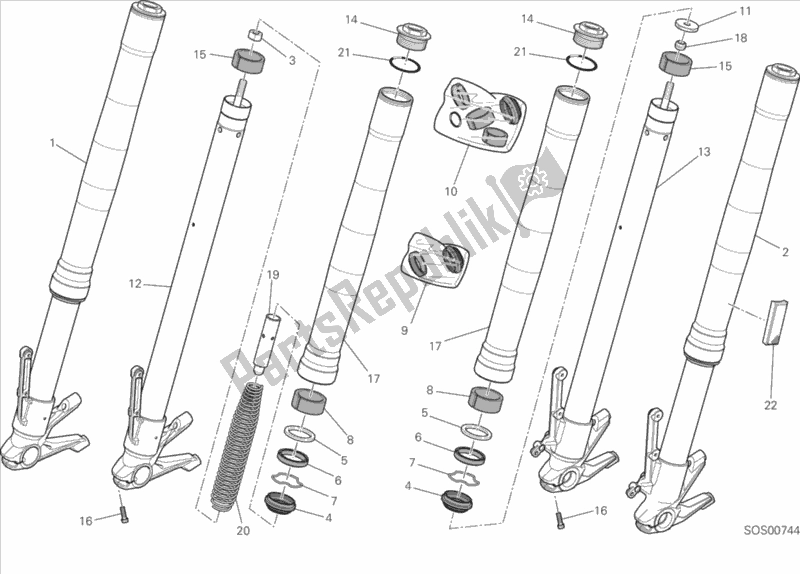 Todas las partes para 21a - Horquilla Delantera de Ducati Monster 821 Thailand 2016